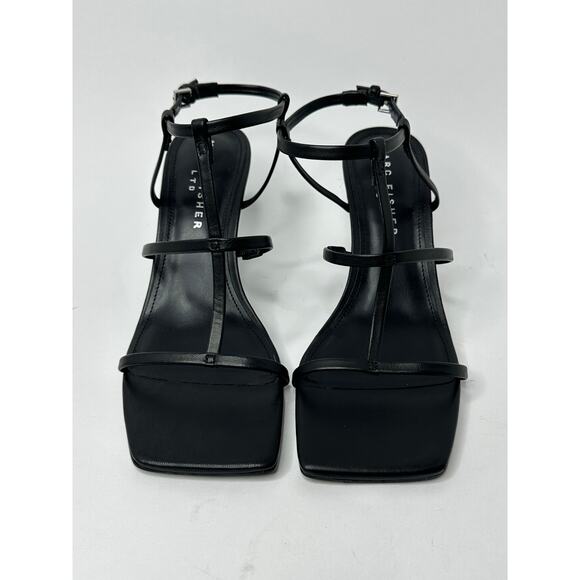 Marc Fisher LTD Women's Dennie Caged Tapered Heel Sandals Black Leather Size 8M - Picture 1 of 8